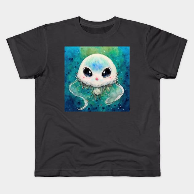 Cute sea creature - Jellyfish Monster Kids T-Shirt by Fluffypunk